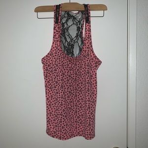 Pink shirt with lace back